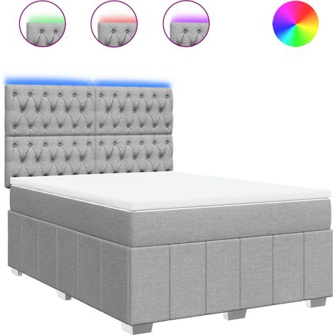 Maison Exclusive - Cama box spring con colchón tela gris claro 14 (1/5)