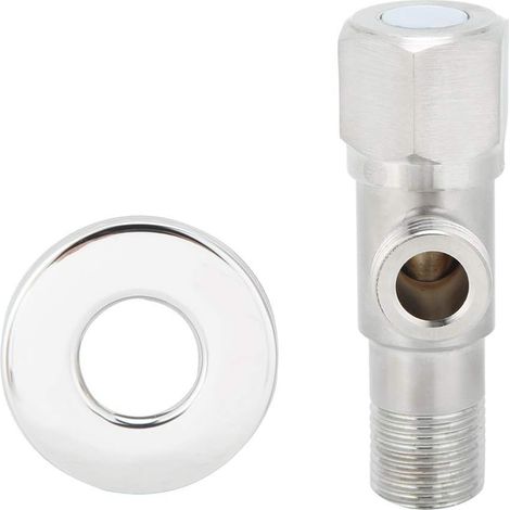 Jiajia AI, Vanne d'arrêt d'eau G1/2in inoxydable brossé Vanne d'angle, Acier pour jardin, terrasse et extérieu (1/5)