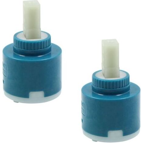 Lot de 2 bobines de robinet d'eau chaude et froide - 40 mm - Cartouche en céramique pour mitigeur de cuisine ou salle de bain (1/5)