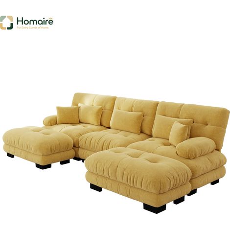 Sofa mit Modulen gelb en Polyester 313 x 145 x 81 cm HOMAIRE (1/5)