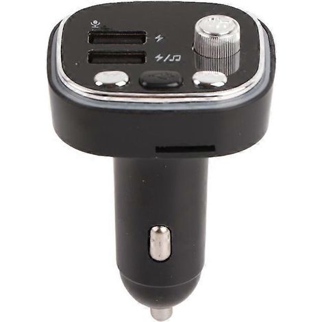 Autoradio Bluetooth avec 2 ports USB, chargeur, éclairage 7 couleurs et transmetteur FM pour appels mains libres, argent
