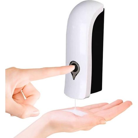 Dispensador manual de jabón de 300 ml，cabezal dispensador único，dispensador de jabón líquido de pared，dispensador de champú，no requiere taladrar