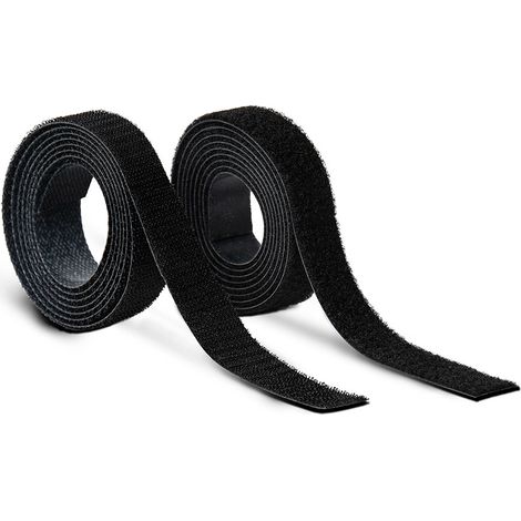 Rollo adhesivo térmico de cierre de gancho y bucle negro 20 mm x 1,5 m (1/2)
