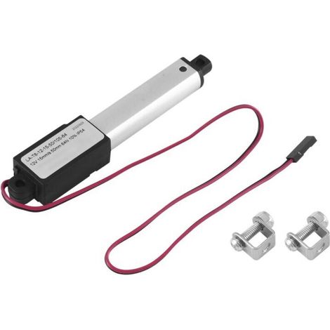 Actionneur linéaire miniature électrique - Course de 2 pouces, 64 N/14,4 lb, vitesse de 0,6 pouce/s, mouvement étanche, petit, 12 V CC (1/3)
