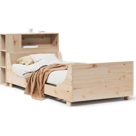 Maison Exclusive - Cadre de lit sans matelas 75x190 cm bois de pin massif (1/5)