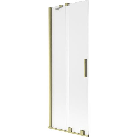 Mexen Velar mampara de ducha de 2 hojas correderas 75 x 150 cm, esmerilada, dorado cepillado - 896-075-000-31-55 (1/2)