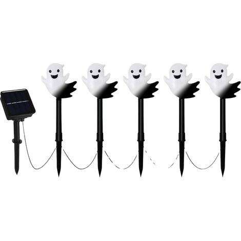 Pieu Lumineux Halloween - Lot De 5 Piquets Solaires Fantômes Lumineux - (1/5)