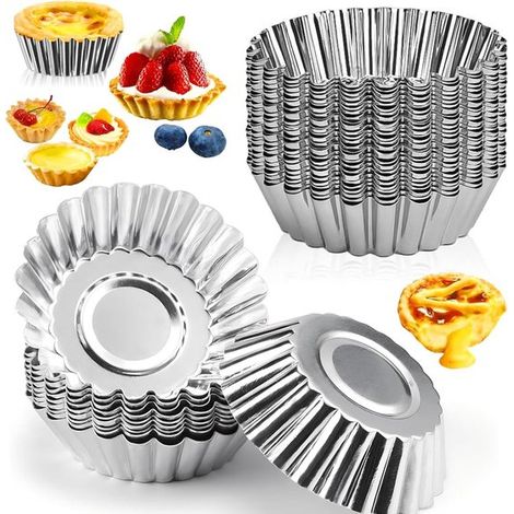 Allecto Plus - Wiederverwendbare Aluminium-Eierkuchenform, DIY-Backset für die Küche, 36-teiliges Set mit großen Mini-Muffinformen (1/5)