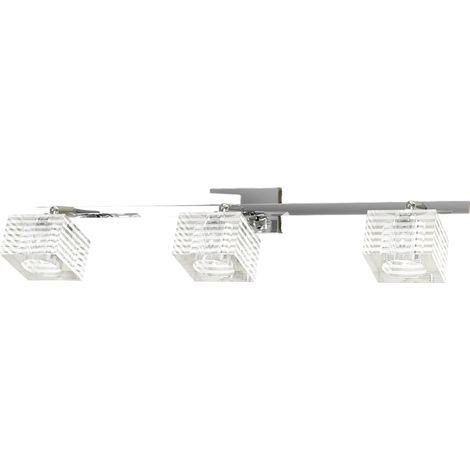 Applique Toplight Metropolitan 3 lumières avec douille G9, structure chromée et verre travaillé, design moderne 55x10x12cm