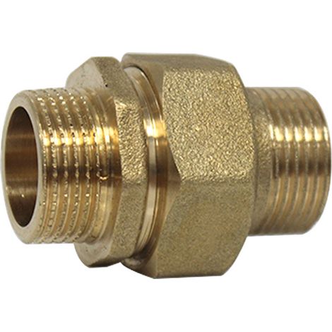 Arcanaute – Raccord laiton union droit 3 pièces Mâle/Mâle Ø3/4'' (20/27) – Résistant à la corrosion – Pour transport d'eau potable (1/4)