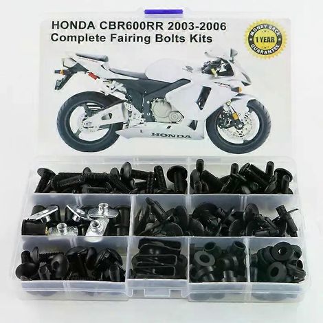 Komplettes Set aus Schrauben, Unterlegscheiben und Muttern für die Verkleidung der Honda CBR 600RR (2003–2006). Kompatibel mit den Modellen der Honda CBR 600RR (2003–2006). (1/5)