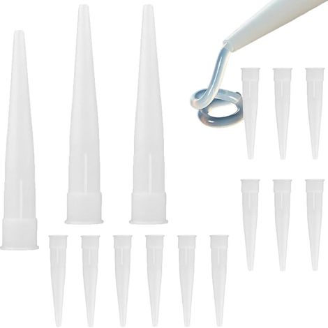 90 Pcs Plastic Caulking Nozzle Extenders for Sausage Caulking Gun Caulking Nozzle Applicator Easy to Use White (1/5)