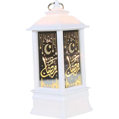 Décorations de Ramadan pour la maison, lanterne de palais, lampe lumineuse LED, cadeau de Ramadan, blanc S (1/4)