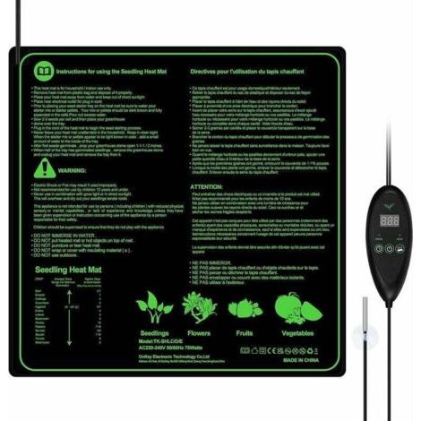 Tapis Chauffant Adjustable avec Contrôleur de Thermostat Serres Chauffantes Hydroponique Imperméable,50.8cm x 50.8 cm..DEBUNS (1/5)