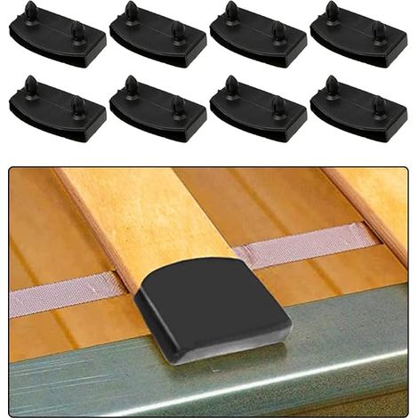 Supports pour Sommier à Lattes - 53 mm - Embouts et Accessoires de Connexion pour Lit Double - Noir (1/3)