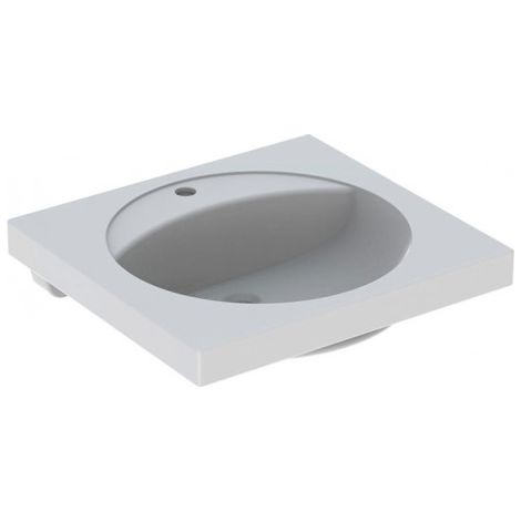 GE Preciosa Lavabo avec surface de rangement 60x55cm, avec mitigeur, sans vidange, blanc
