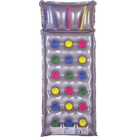 TRADE SHOP - Materasso Gonfiabile Singolo Materassino 1 Posto 188x72cm Argento Mare Spiaggia -