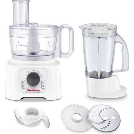 Moulinex – Robot multifonction 800 W compact – Design élégant blanc – Préparation rapide de plats – Idéal pour cuisine moderne - FP542111