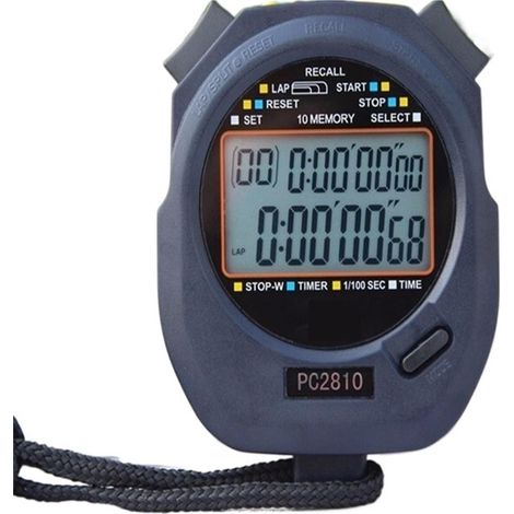 Mini Chronomètre Électronique Portatif Multifonction, 2 Rangées, 10 Mémoires, Minuterie Numérique, Compteur De Sport, Chronomètre (1/5)