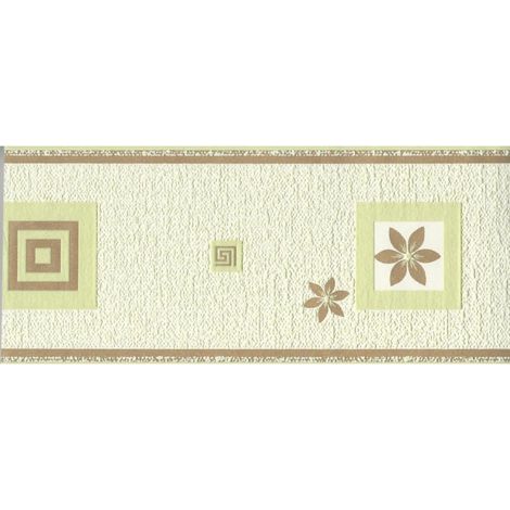 AS Creation Gold Flowers and Geometric Shapes Border Green Modern (1/4)