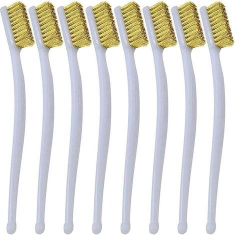 Petit Brosse en Laiton 8 pcs Mini Brosses Métallique pour le nettoyage des scories de soudure, de la rouille,Buse De l'Imprimante 3D