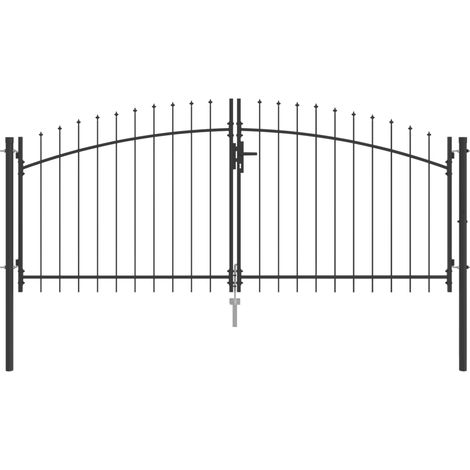 vidaXL Porte Double Woerden Gris 299,5 x 174,5 cm Acier