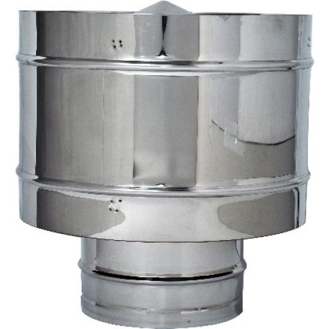 FUMAIOLO FISSO ANTIVENTO INOX Tondo (attacco maschio) Ø cm. 8
