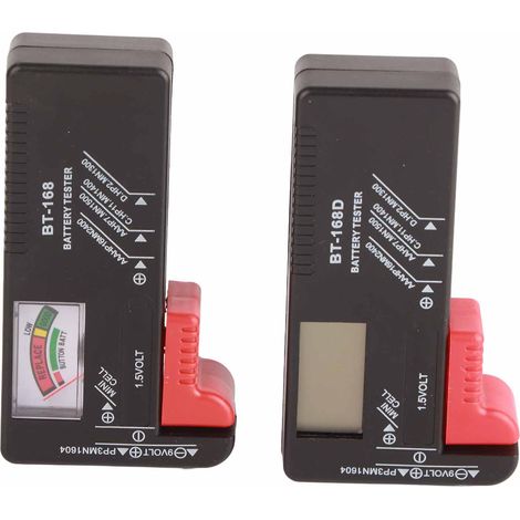 2PCS Testeur de capacité de batterie portable, vérificateur de piles numérique et analogique type 168-168D (1/5)