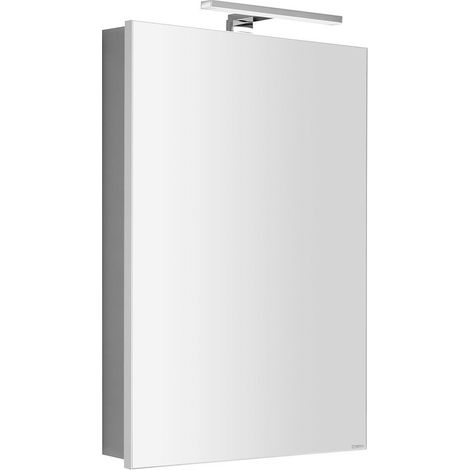 Sapho Greta - Armoire miroir avec éclairage LED 50x70x14 cm, 1 portes, charnières à droite, blanc mat GR050-0031 (1/4)