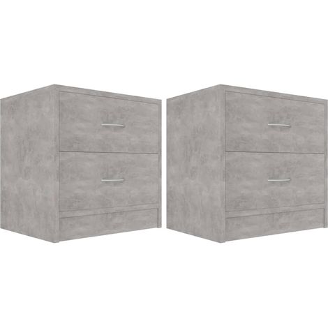 Set di 2 comodini con due cassetti 40 x 30 x 40 cm multistrato grigio DEC035349