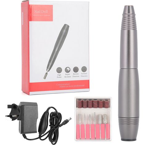 Perceuse à Ongles Portable 20000RPM avec Polisseur - Machine à Manucure Stylo (100-240V) Prise UK (1/5)