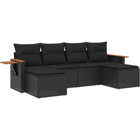 Maison Exclusive - Patio Sofa Set 6 plaza Black (1/5)