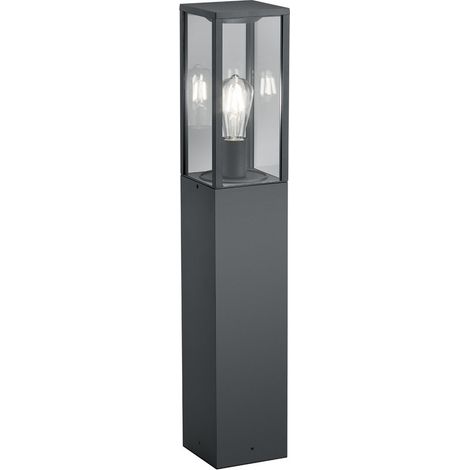 Borne lumineuse extérieure industrielle carrée KORIEL Trio anthracite E27 60 W IP44 80 cm (1/2)