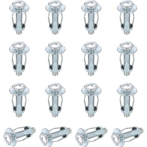 Chevilles À Expansion Pour Murs Creux En Acier, 16Pcs M5x28mm Fixations Pour Placo, Molly Bolt À Expansion Pour Plaque De Plâtre, Briques, Portes En Bois, Argenté (1/5)