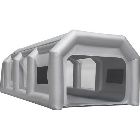 Cabina de pintura inflable, diseño portátil, filtración de fibra de carbono, gris. (1/2)