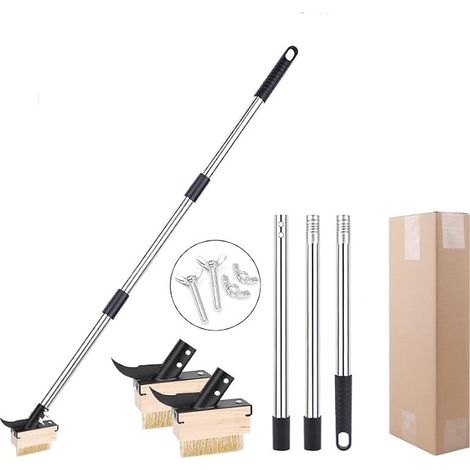 Brosse à Mauvaises(80-160cm), Grattoir pour éliminer Les Mauvaises Herbes et la Mousse pour Terrasses, Cours, Jardins, allées (120cm) (1/5)