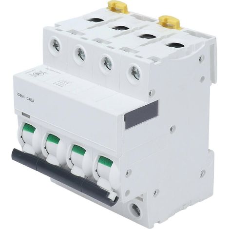 Disjoncteur MCB 4P basse tension pour montage sur rail DIN, 400 V CA, 63 A, pour appareils électroménagers