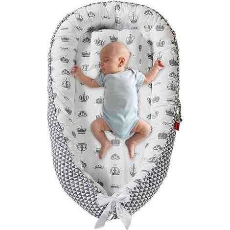 Babybettverkleinerer - MERKMAK - Waschbares Babyschlafnest aus reiner Baumwolle, Babykokon mit weicher Memory-Schaum-Basis (Kopfteil) (1/5)