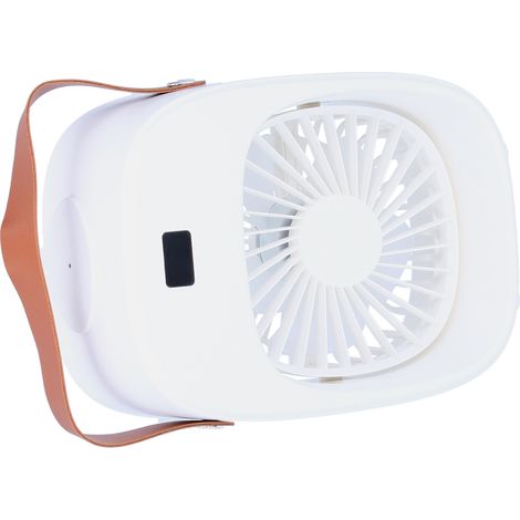 Verstellbarer, tragbarer Ventilator mit Sprühfunktion, weiß, für Zuhause, draußen, Studentenwohnheim (1/5)