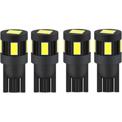 Ampoule t10 w5w led 12V 24V Blanc 6000K, Pas De Polarité Conçu pour 2825 194 168 158 (4 pcs) [Classe énergétique A+] (1/5)