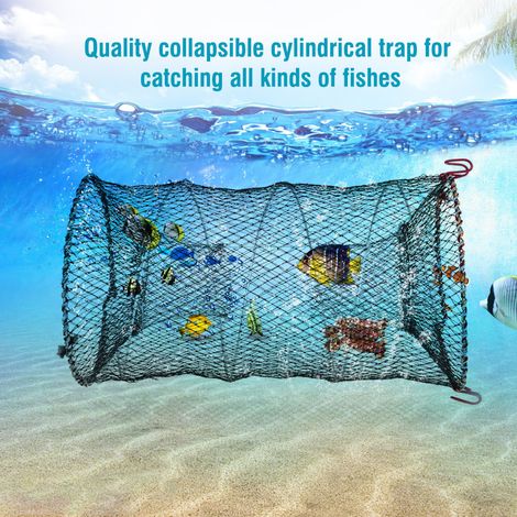 Cage de pêche pliable pour homards, écrevisses, crabes, crevettes et poissons (25 cm) (1/5)