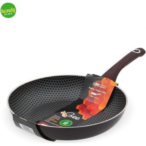 Padella Antiaderente anche Induzione Bee Nido D'Ape Alta Bianca 28 cm