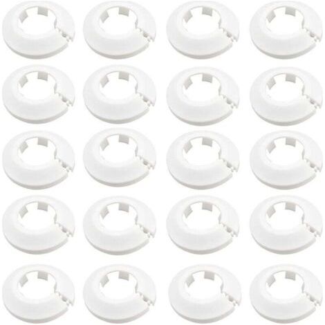 Pack de de 20 cache-tuyaux de radiateur - , XU,Rosettes de protection - Destiné à cache-radiateurs - Blanc -
