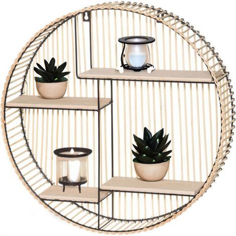 Étagère murale en rotin, Ø 50 cm (1/4)
