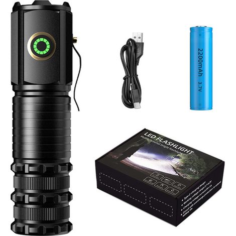 Mini-Taschenlampe mit extrem hoher Leistung, LED-Stirnlampe, tragbarer Stift, wiederaufladbar (ideal für Wartungsarbeiten, Aktivitäten bei Nacht, Camping)