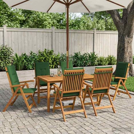 vidaXL Conjunto de comedor de jardín de 7 piezas Natural (1/5)