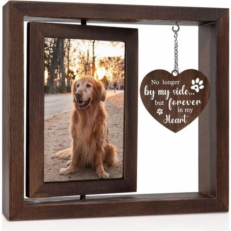 Cadre photo commémoratif pour animal de compagnie - 23 x 20,5 cm (H) - Souvenir impérissable d'un chat ou d'un chien - Conservation des cendres - Conservation de mèches de poils - Cadre photo en homma (1/4)