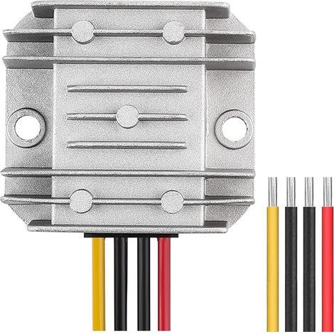Automatic Step-Down Voltage Regulator Converter DC 12V/24V to 5V 5A 25W, IP68 Waterproof Voltage Stabilizer for Fan Motor (1/5)