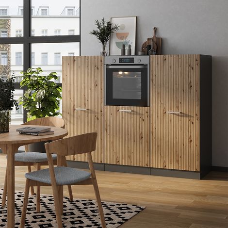 Küchenblock R-Line, Artisan Eiche/Anthrazit, 180 cm ohne Arbeitsplatte, Vicco