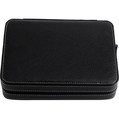 Étui de voyage pour montres 8 compartiments, noir, fermeture éclair, rangement portable pour collectionneur (1/5)